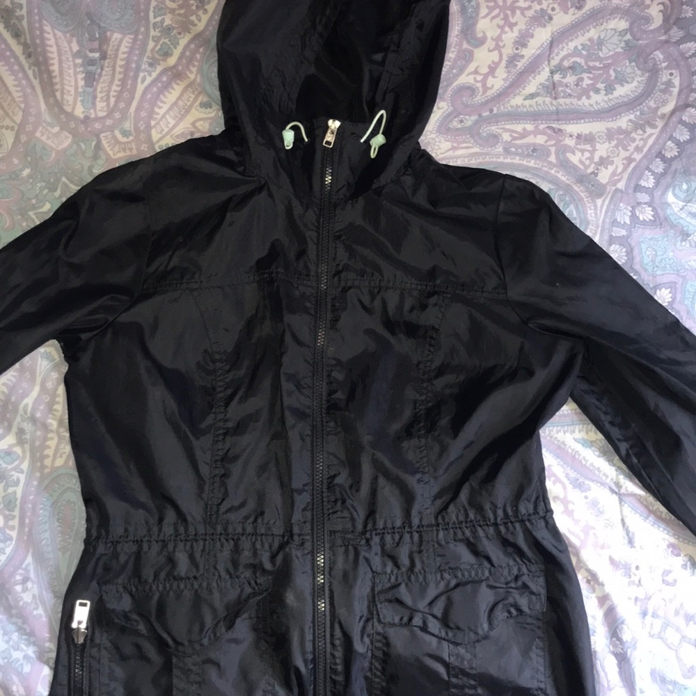 Hollister Navy Blue Rain Coat / Wind Breaker